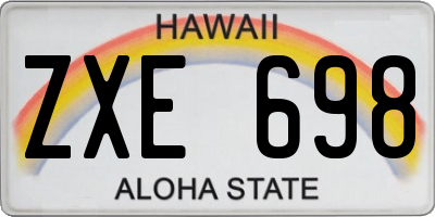 HI license plate ZXE698