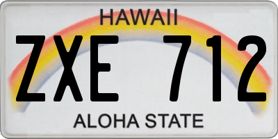 HI license plate ZXE712