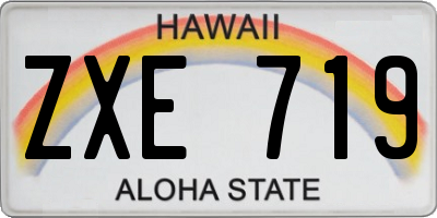 HI license plate ZXE719