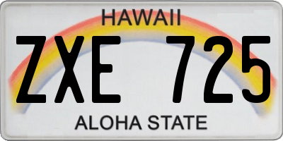 HI license plate ZXE725