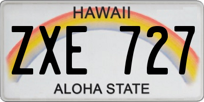 HI license plate ZXE727