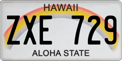 HI license plate ZXE729