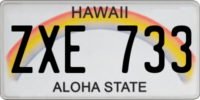 HI license plate ZXE733