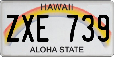 HI license plate ZXE739