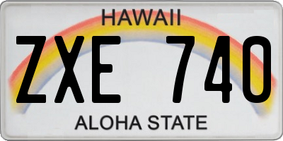 HI license plate ZXE740