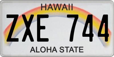 HI license plate ZXE744