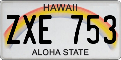 HI license plate ZXE753
