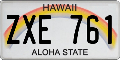 HI license plate ZXE761