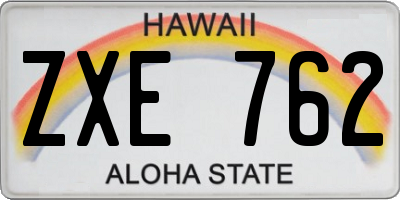HI license plate ZXE762
