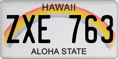 HI license plate ZXE763