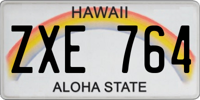 HI license plate ZXE764