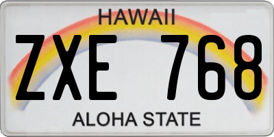 HI license plate ZXE768