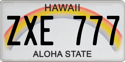 HI license plate ZXE777