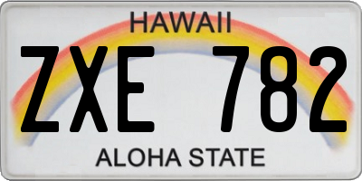 HI license plate ZXE782