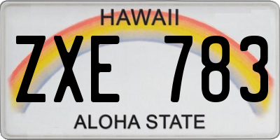 HI license plate ZXE783