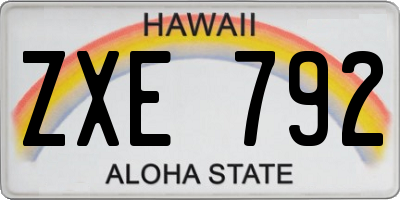 HI license plate ZXE792