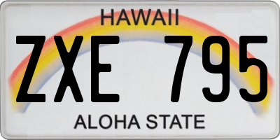 HI license plate ZXE795