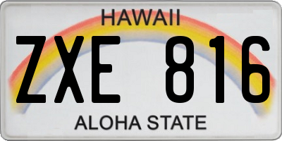 HI license plate ZXE816