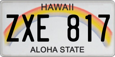 HI license plate ZXE817