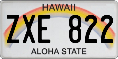 HI license plate ZXE822
