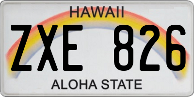 HI license plate ZXE826