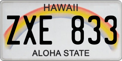 HI license plate ZXE833