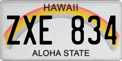 HI license plate ZXE834