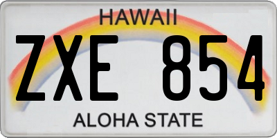 HI license plate ZXE854