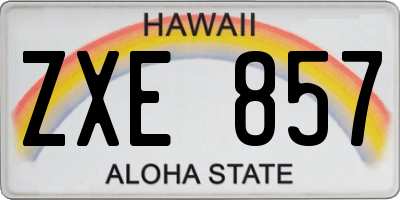 HI license plate ZXE857