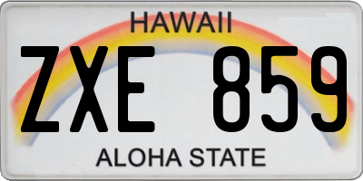 HI license plate ZXE859
