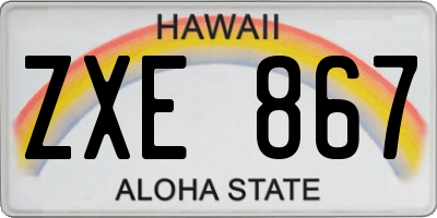 HI license plate ZXE867