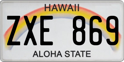 HI license plate ZXE869