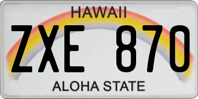 HI license plate ZXE870