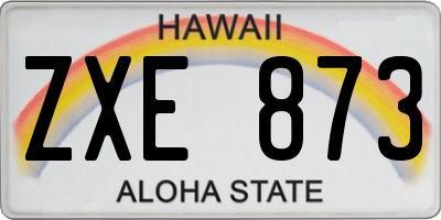 HI license plate ZXE873