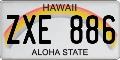 HI license plate ZXE886
