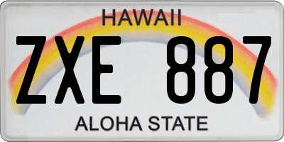 HI license plate ZXE887