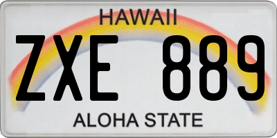 HI license plate ZXE889