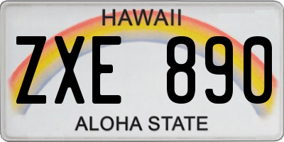 HI license plate ZXE890