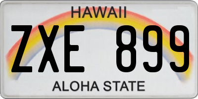 HI license plate ZXE899