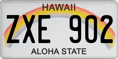 HI license plate ZXE902