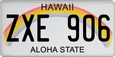 HI license plate ZXE906