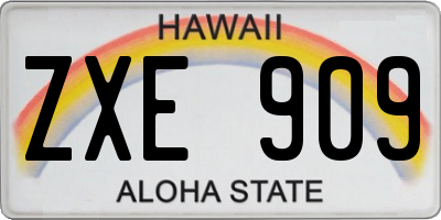 HI license plate ZXE909