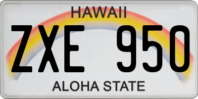 HI license plate ZXE950