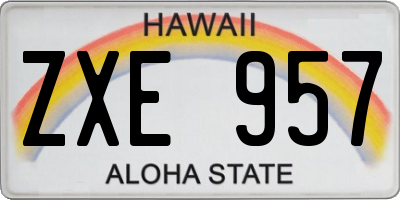 HI license plate ZXE957