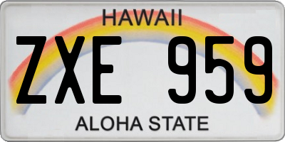 HI license plate ZXE959