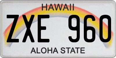 HI license plate ZXE960