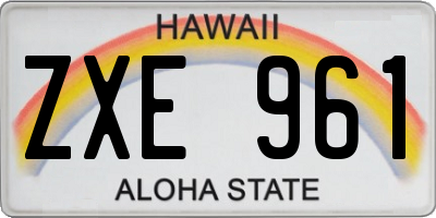 HI license plate ZXE961