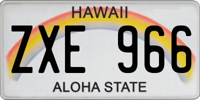 HI license plate ZXE966