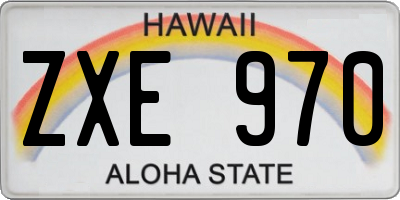 HI license plate ZXE970