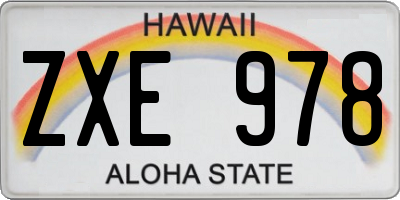 HI license plate ZXE978